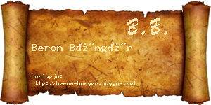 Beron Böngér névjegykártya